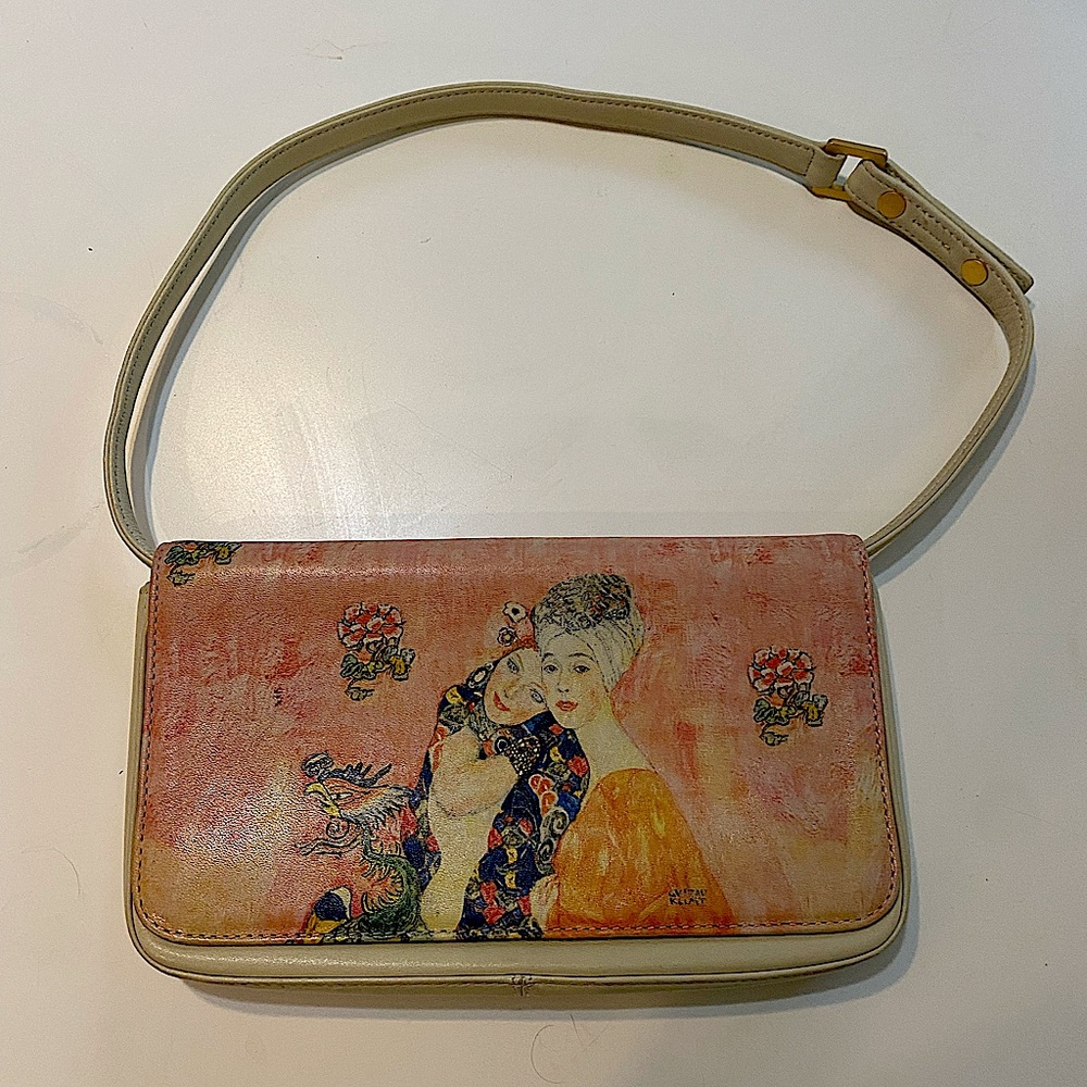 ICON Los Angeles vintage hand-painted leather handbag Girlfriends - Gustav Klimt